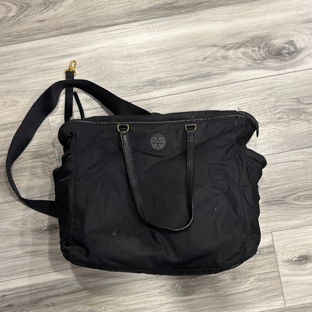 Black Nylon Tory Burch diaper bag